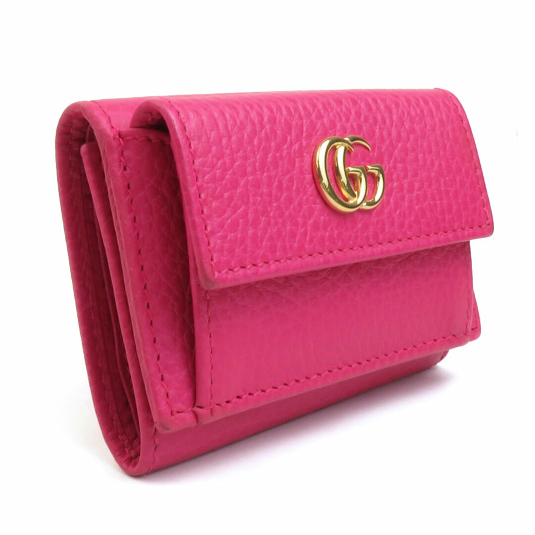 GUCCI - グッチ GUCCI 三つ折り財布 GGマーモント レザー ピンク GUCCI - グッチ GUCCI 三つ折り財布 GGマーモント レザー ピンク