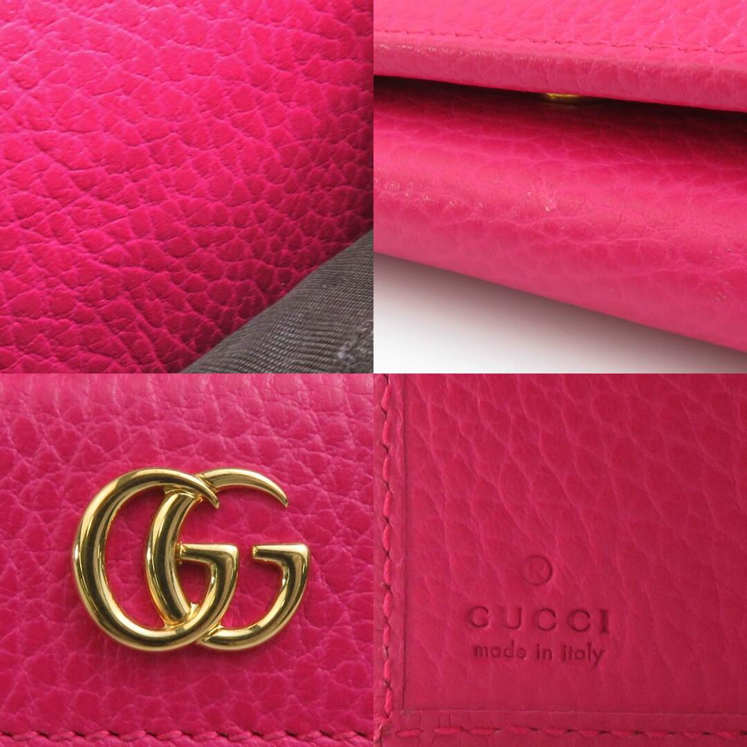 GUCCI - グッチ GUCCI 三つ折り財布 GGマーモント レザー ピンク GUCCI - グッチ GUCCI 三つ折り財布 GGマーモント レザー ピンク