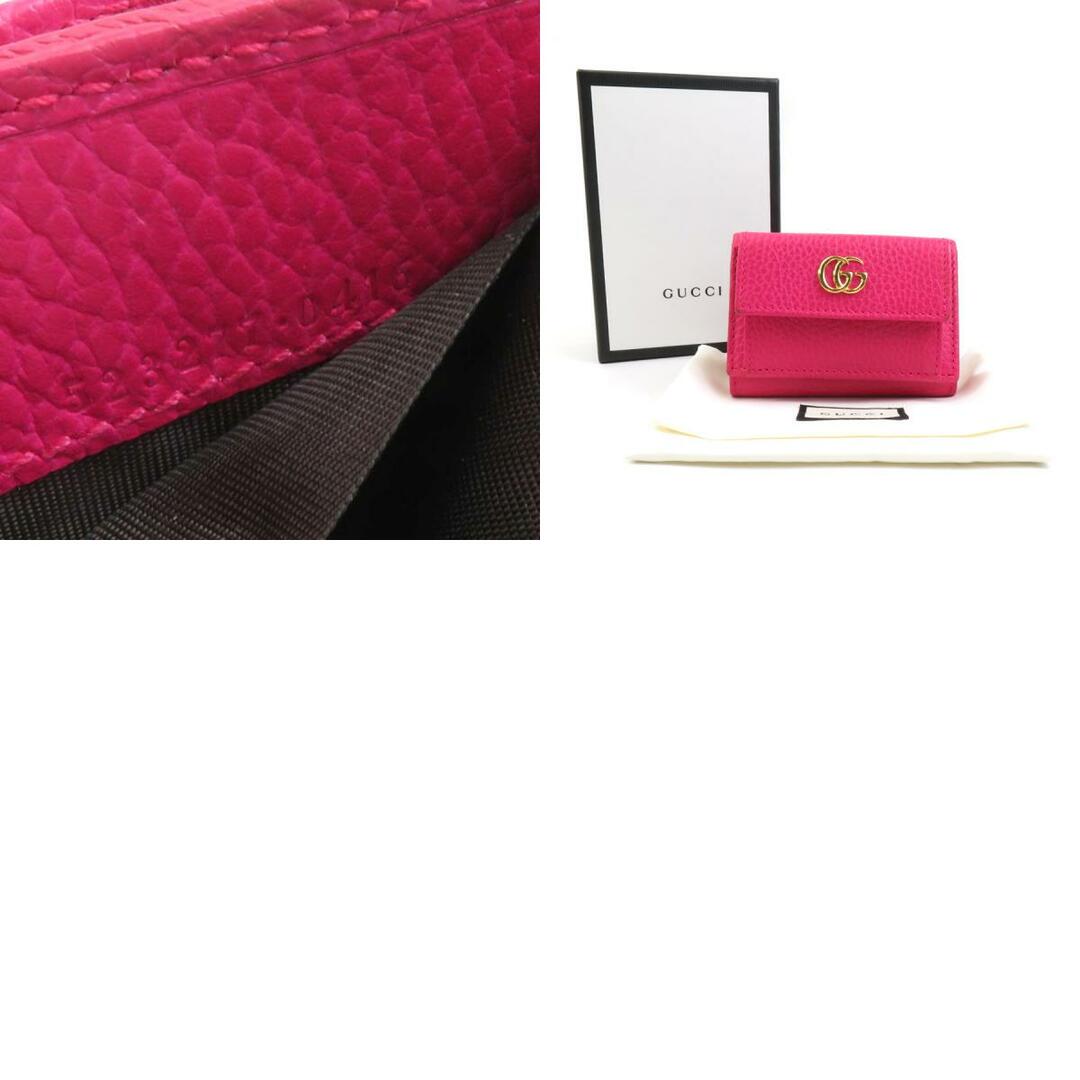 GUCCI - グッチ GUCCI 三つ折り財布 GGマーモント レザー ピンク GUCCI - グッチ GUCCI 三つ折り財布 GGマーモント レザー ピンク