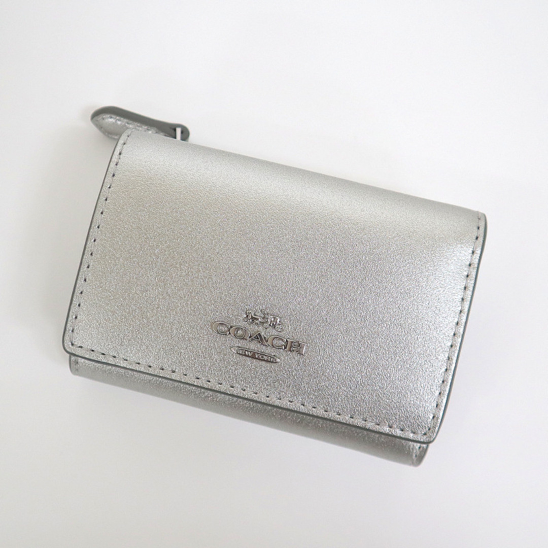 COACH - 【COACH】コーチ マイクロウォレット レザー シルバー COACH - 【COACH】コーチ マイクロウォレット レザー シルバー
