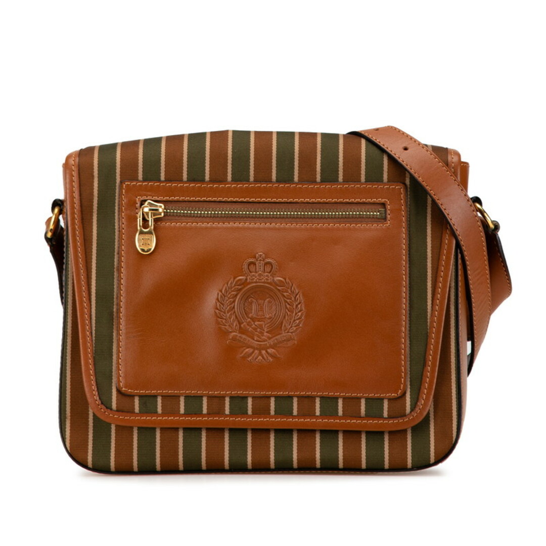 CELINE - 美品 セリーヌ トリオンフ ストライプ ショルダーバッグ キャンバス レディース CELINE 【214-80613】