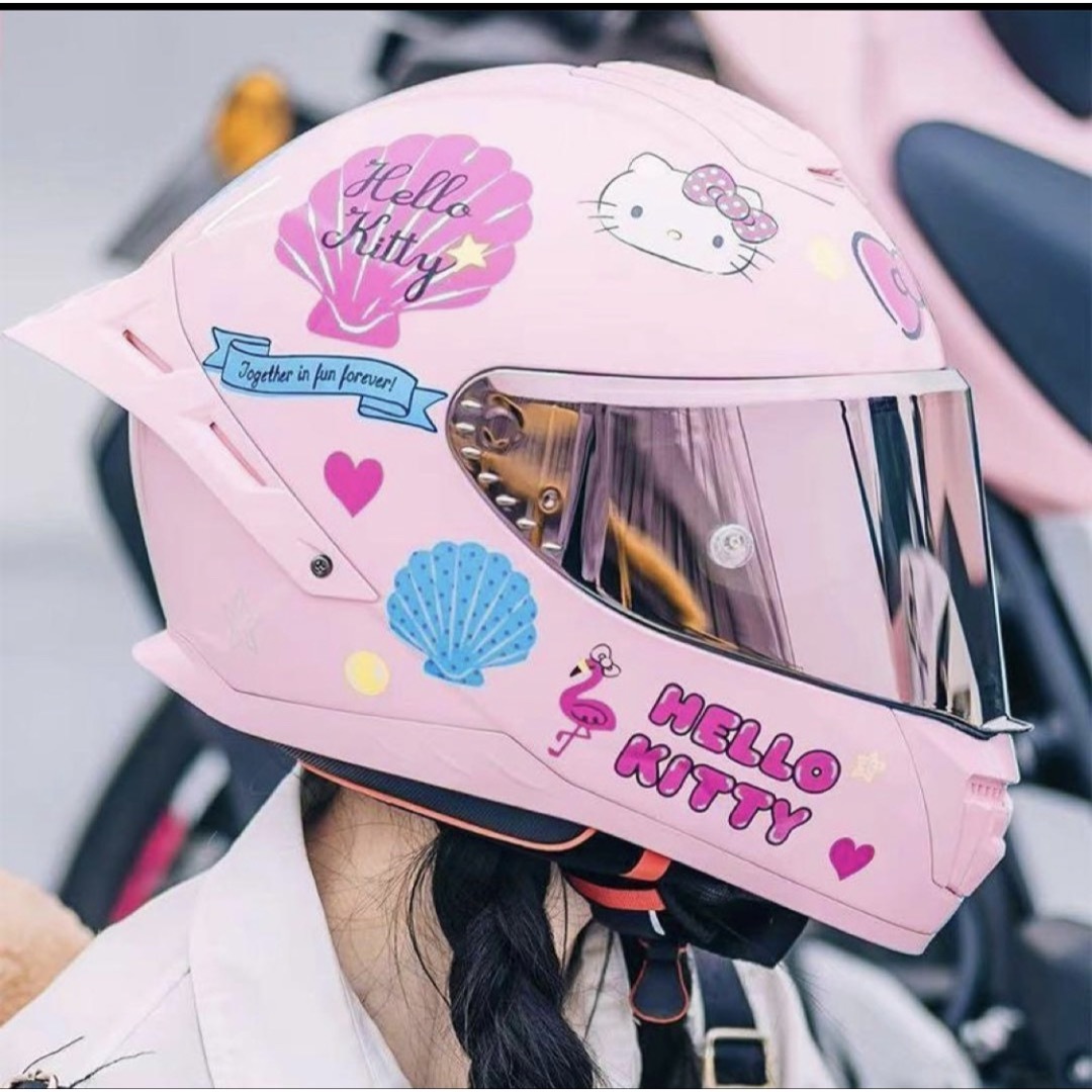 Hello kittyキャラクターフルフェイスヘルメットピンクレンズ Hello kittyキャラクターフルフェイスヘルメットピンクレンズ