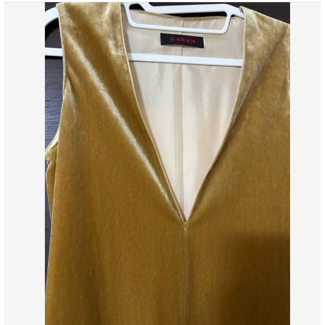 CABaN ソフトベロアVネックロングワンピース 新品未使用 CABaN ソフトベロアVネックロングワンピース 新品未使用
