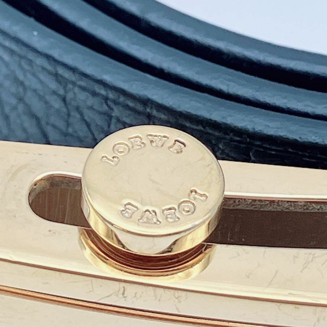 美品】LOEWE ロエベ ベルト ゴールド バックル ブラック 美品】LOEWE ロエベ ベルト ゴールド バックル ブラック