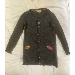 チチカカ(titicaca)のTITICACA チチカカ ダークグレー ロングカーディガン 長袖 Lサイズ(カーディガン)