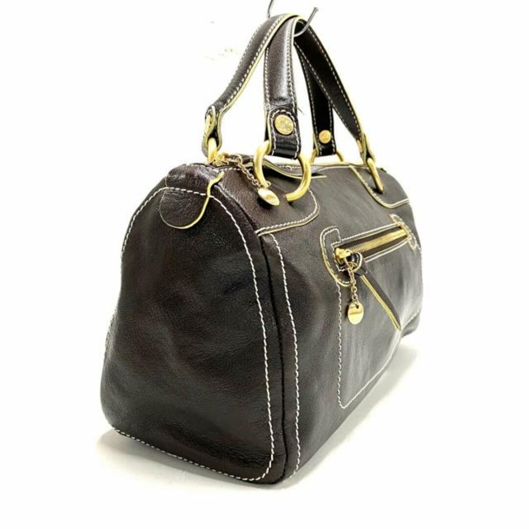 CELINE(セリーヌ) ハンドバッグ - ダークブラウン レザー CELINE(セリーヌ) ハンドバッグ - ダークブラウン レザー