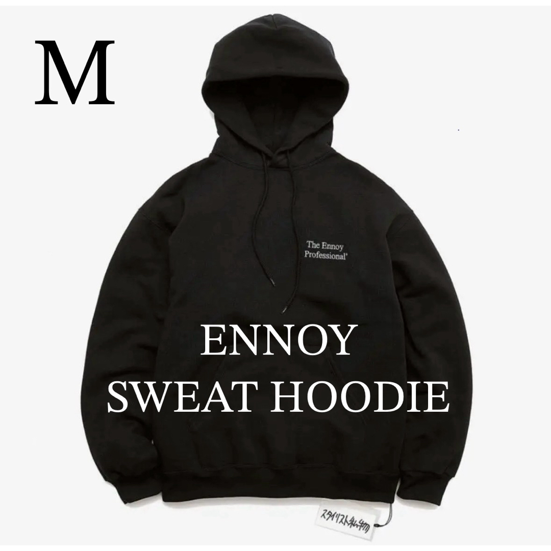 ennoy スタイリスト私物 HOODIE ASH GRAY刺繍BLACK-L トップス ennoy スタイリスト私物 HOODIE ASH GRAY刺繍BLACK-L トップス