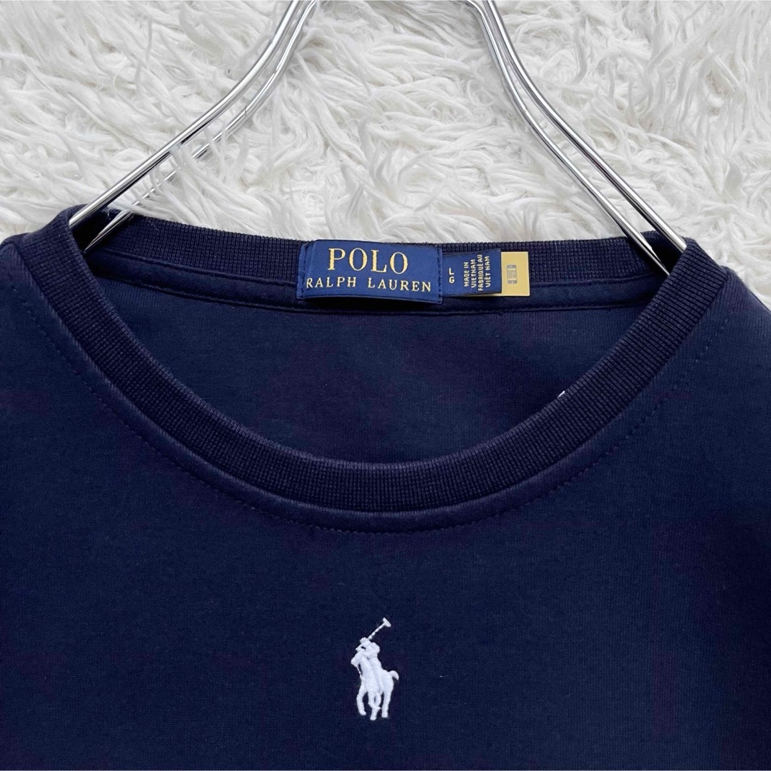 美品 ポロラルフローレン ポニー刺繍 総柄スウェット ネイビー L 美品 ポロラルフローレン ポニー刺繍 総柄スウェット ネイビー L