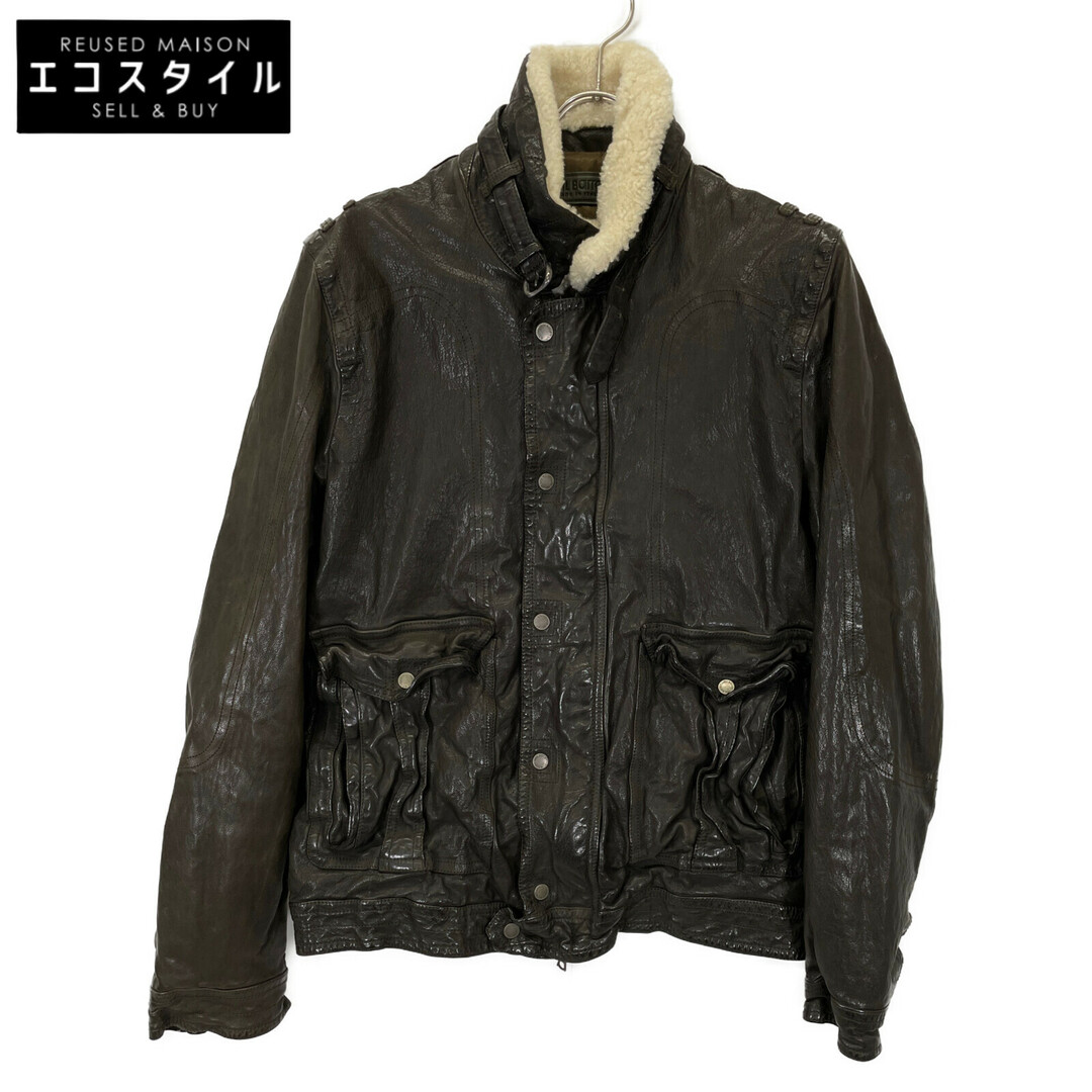 NEIL BARRETT (ニールバレット) シワ加工レザーコート NEIL BARRETT (ニールバレット) シワ加工レザーコート