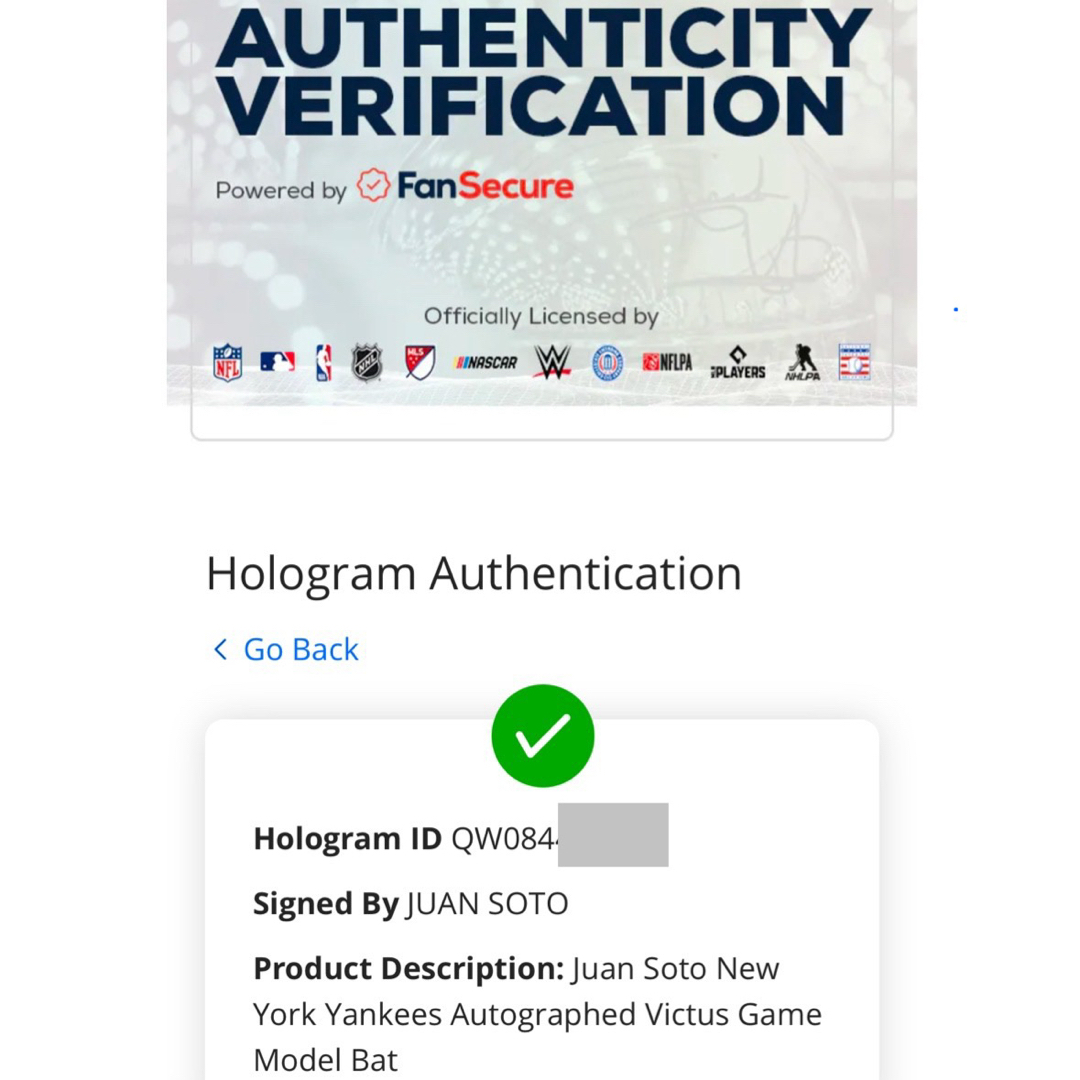 MLB - 正規品!ヤンキース ファン ソト 直筆サイン バット MLB - 正規品!ヤンキース ファン ソト 直筆サイン バット