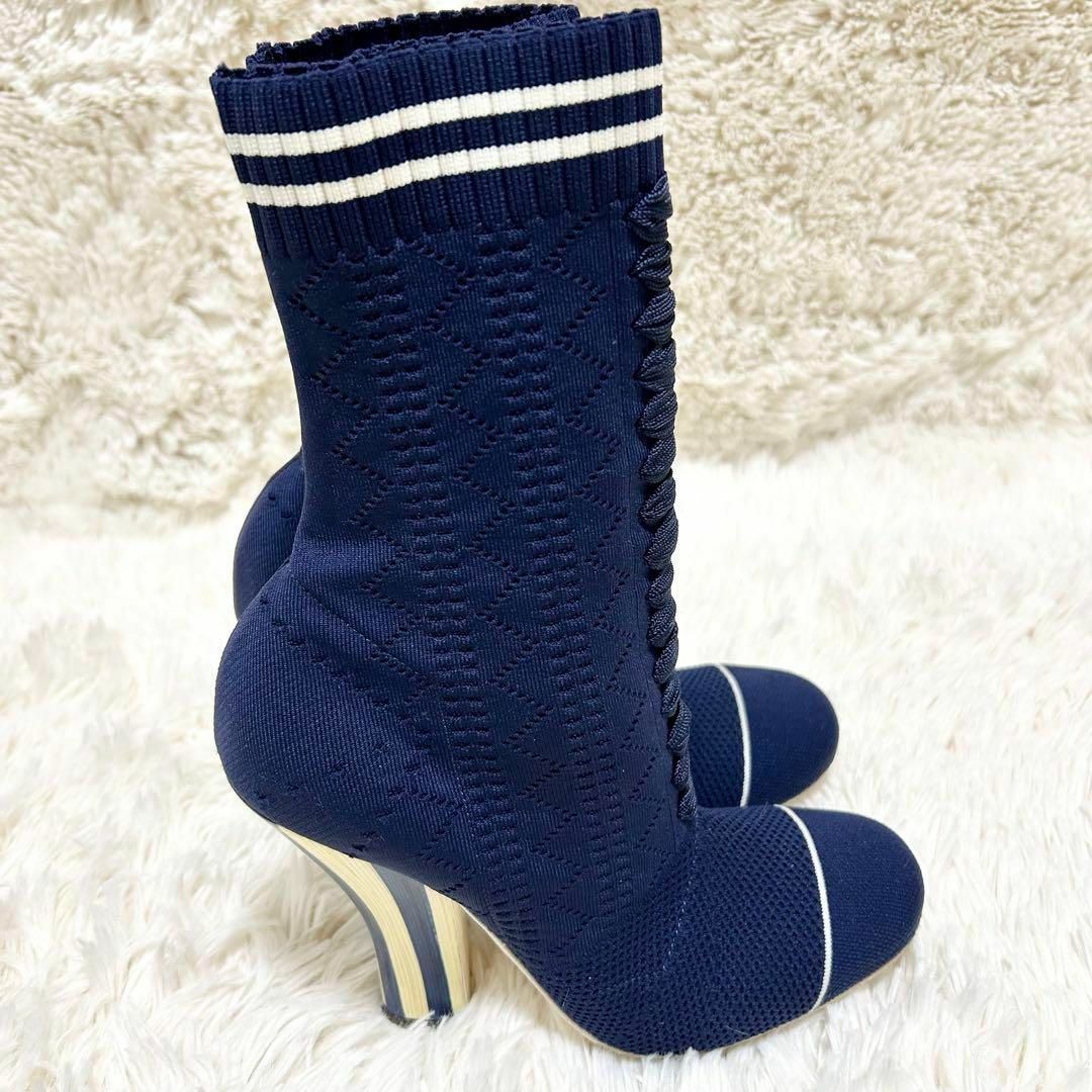 高級】FENDI フェンディ ソックスブーツ ニット ヒール 36 高級】FENDI フェンディ ソックスブーツ ニット ヒール 36