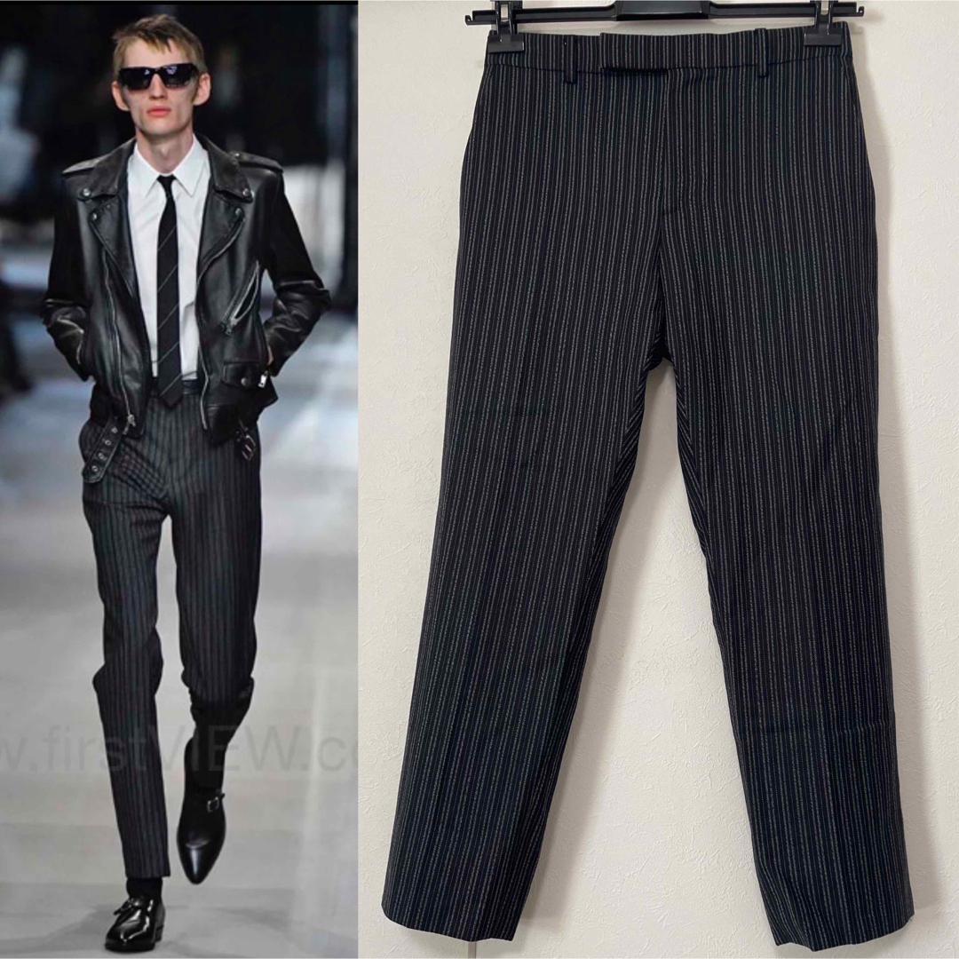 CELINE - 19SS Celine ストライプ スラックス 44 スリムパンツの CELINE - 19SS Celine ストライプ スラックス 44 スリムパンツの