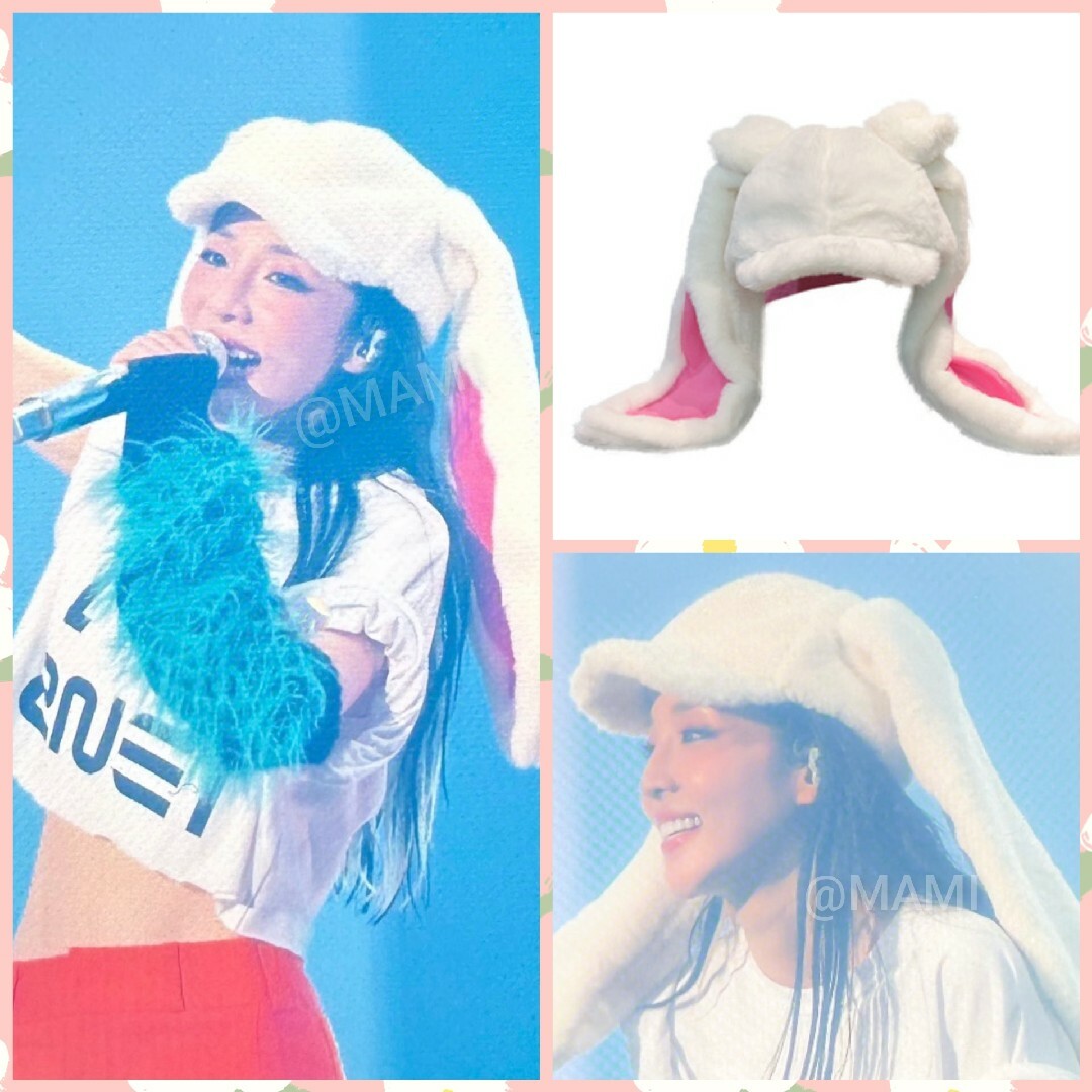 🐰うさ耳 キャップ/白×ピンク🐰2NE1 ダラ うさぎ耳 ウサギ耳 🐰うさ耳 キャップ/白×ピンク🐰2NE1 ダラ うさぎ耳 ウサギ耳