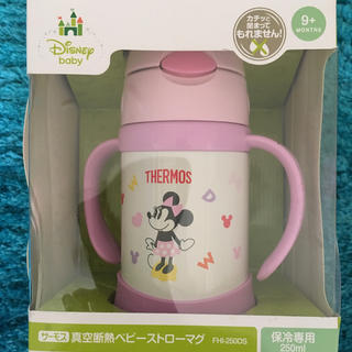 サーモス(THERMOS)のサーモス ベビーストローマグ Disney魔法瓶 ピンク色(水筒)