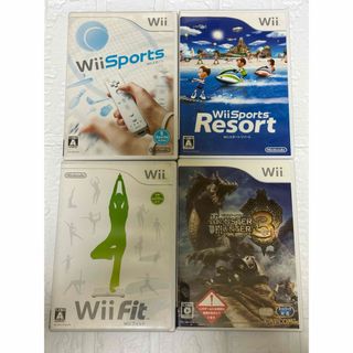 Wiiソフトまとめ売り　4本セット　スポーツ　リゾート　モンハン(家庭用ゲームソフト)
