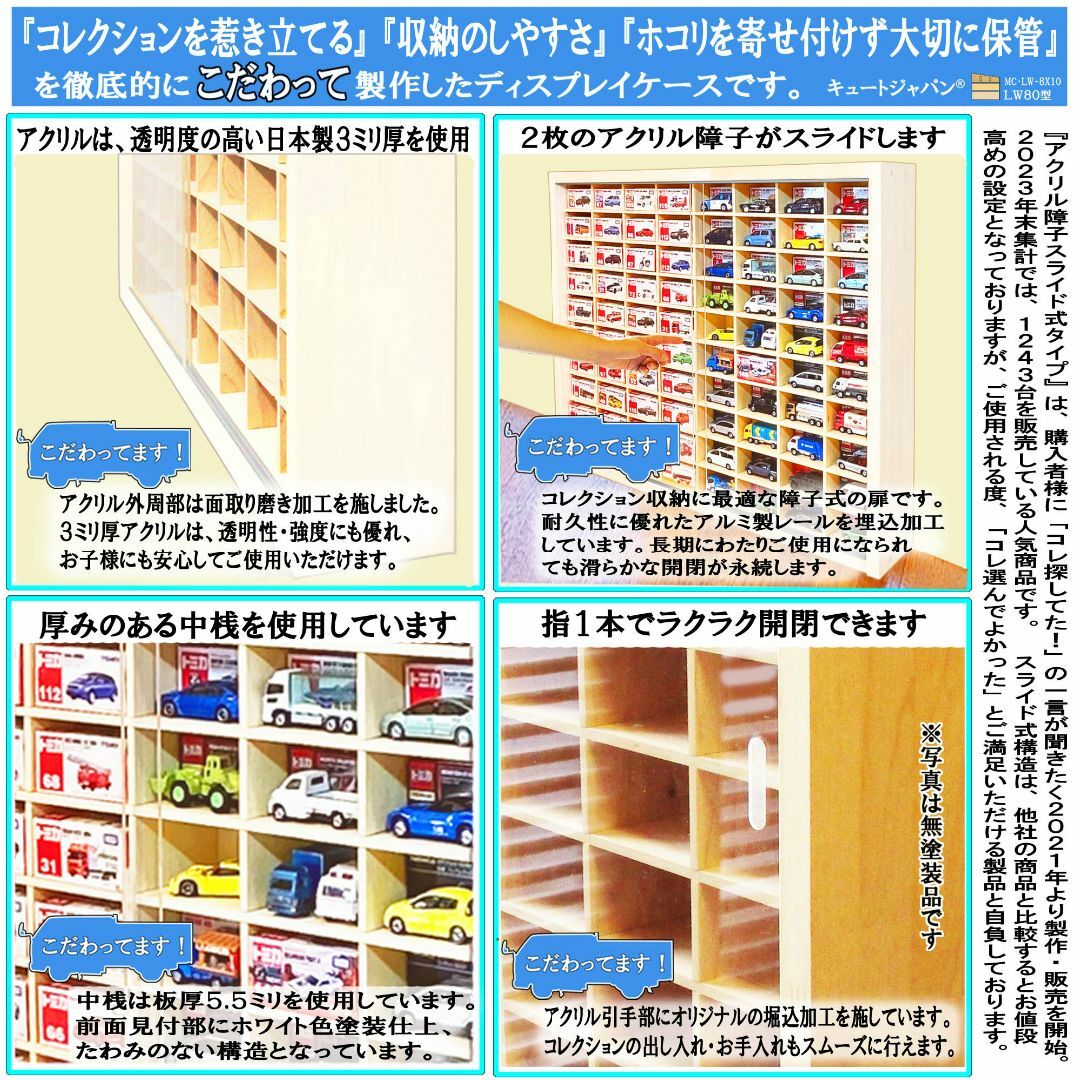 子供のお片付け習慣】トミカケース 160台収納 アクリル扉付 子供のお片付け習慣】トミカケース 160台収納 アクリル扉付