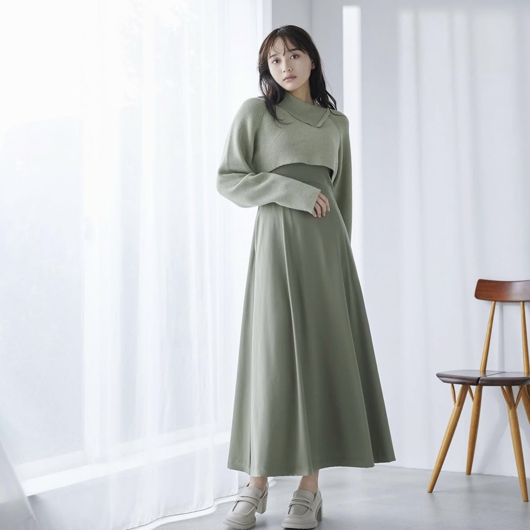 COCO DEAL - 【COCODEAL】デザインネックショートニット×キャミ COCO DEAL - 【COCODEAL】デザインネックショートニット×キャミ