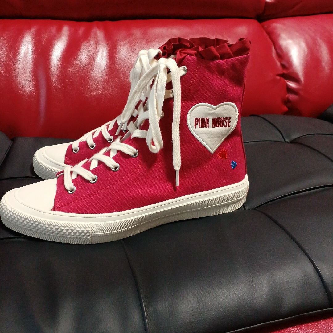 PINK HOUSE ピンクハウス ハイカットスニーカー 赤 レッド PINK HOUSE ピンクハウス ハイカットスニーカー 赤 レッド