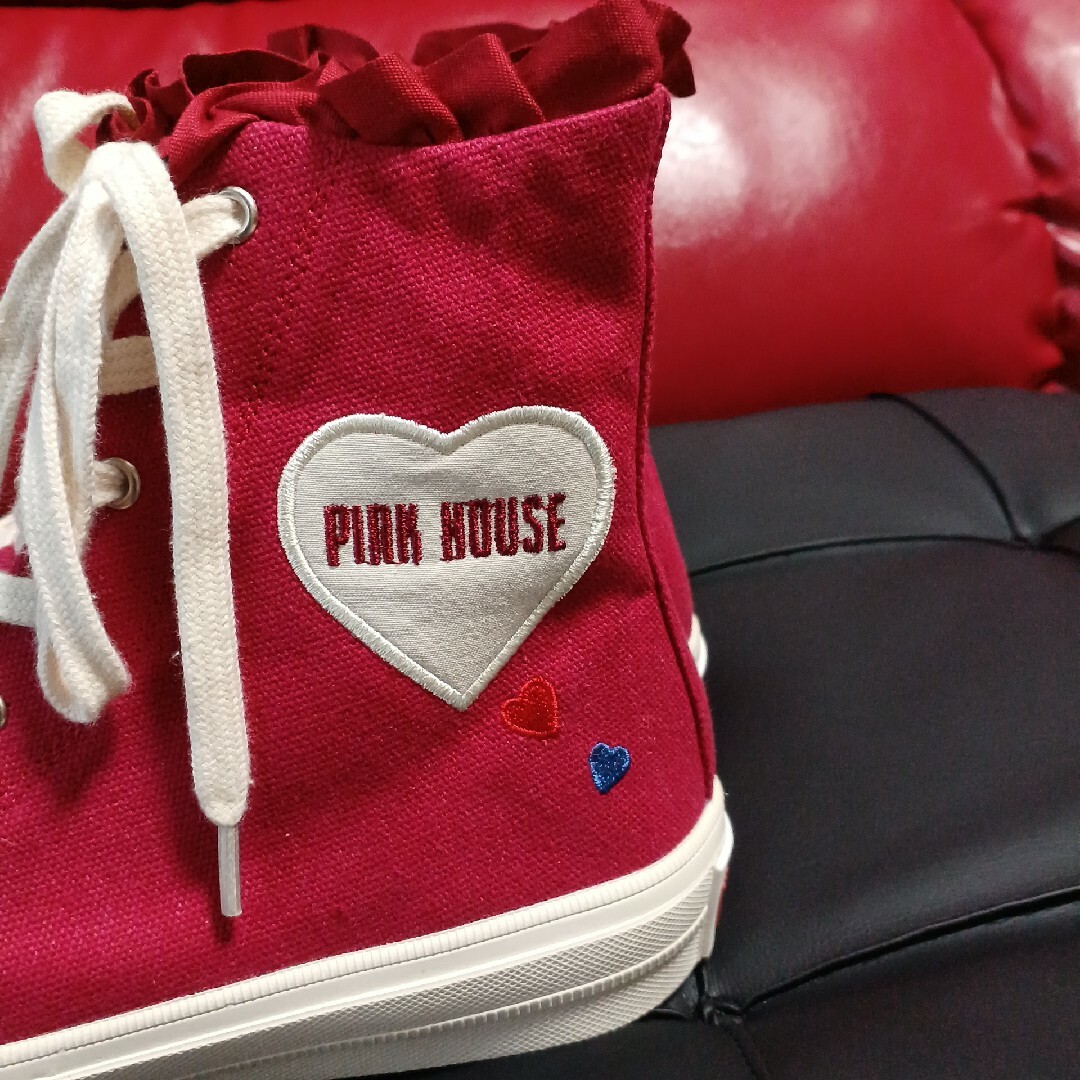 PINK HOUSE ピンクハウス ハイカットスニーカー 赤 レッド PINK HOUSE ピンクハウス ハイカットスニーカー 赤 レッド