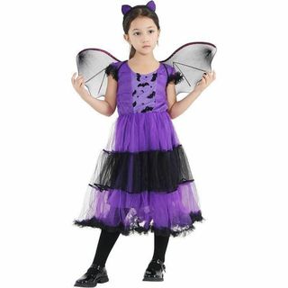 ハロウィン 仮装 100cm 子供 ワンピース 魔女 コスプレ キッズ 女の子(衣装一式)