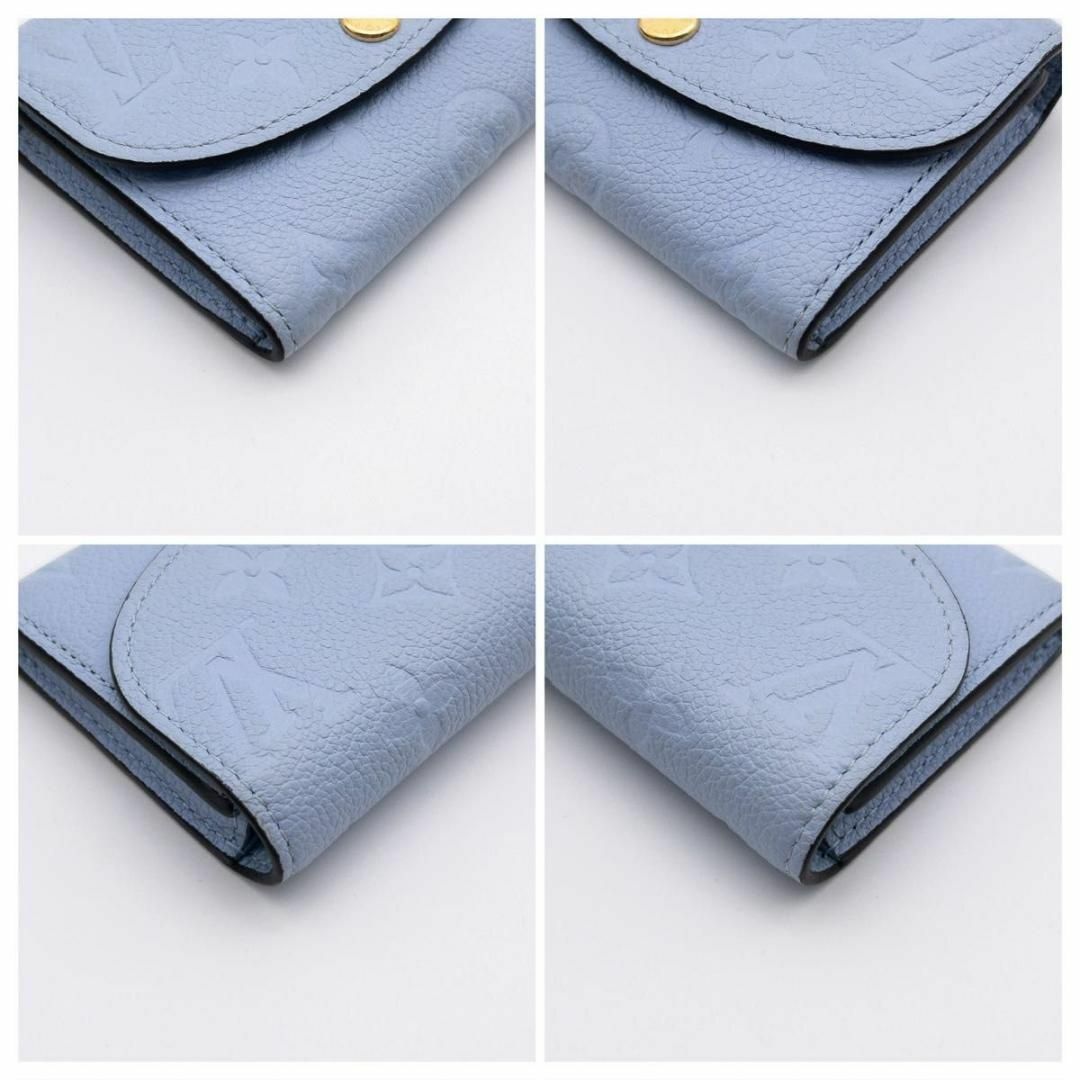 極美品】ルイヴィトン ポルトモネロザリ 二つ折り財布 ブルー 極美品】ルイヴィトン ポルトモネロザリ 二つ折り財布 ブルー