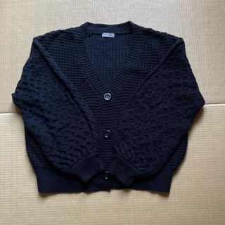 手編み風　カーディガン　黒　(カーディガン)
