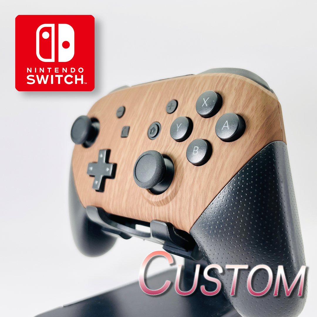 Nintendo Switch - 【シェル新品】純正プロコン カスタム (木目 Nintendo Switch - 【シェル新品】純正プロコン カスタム (木目
