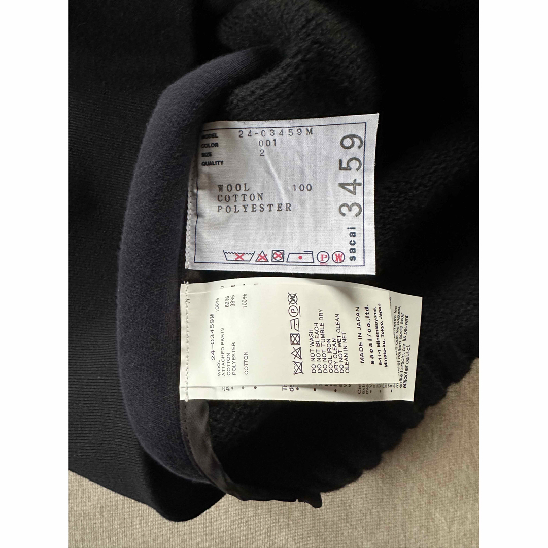 sacai - 24AW新品 sacai ジップ スウェット ドッキング ニット sacai - 24AW新品 sacai ジップ スウェット ドッキング ニット