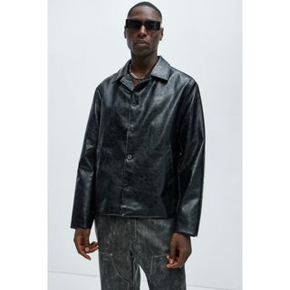 ZARA - 希少 ZARA ザラ クロップド レザー テーラードジャケット ZARA - 希少 ZARA ザラ クロップド レザー テーラードジャケット