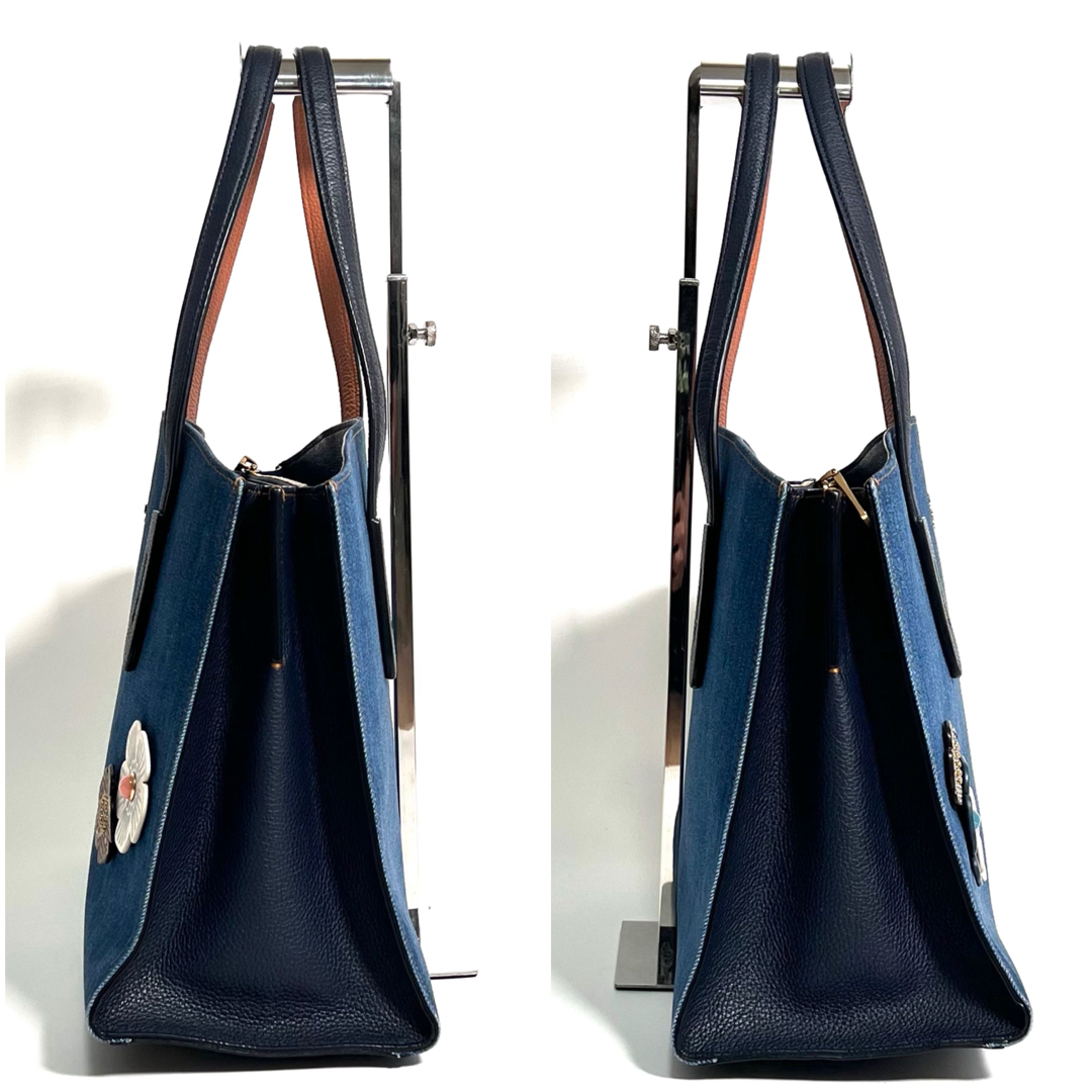 極美品 コーチ ショルダーバッグ 2way デニム チャーリー ティー 極美品 コーチ ショルダーバッグ 2way デニム チャーリー ティー