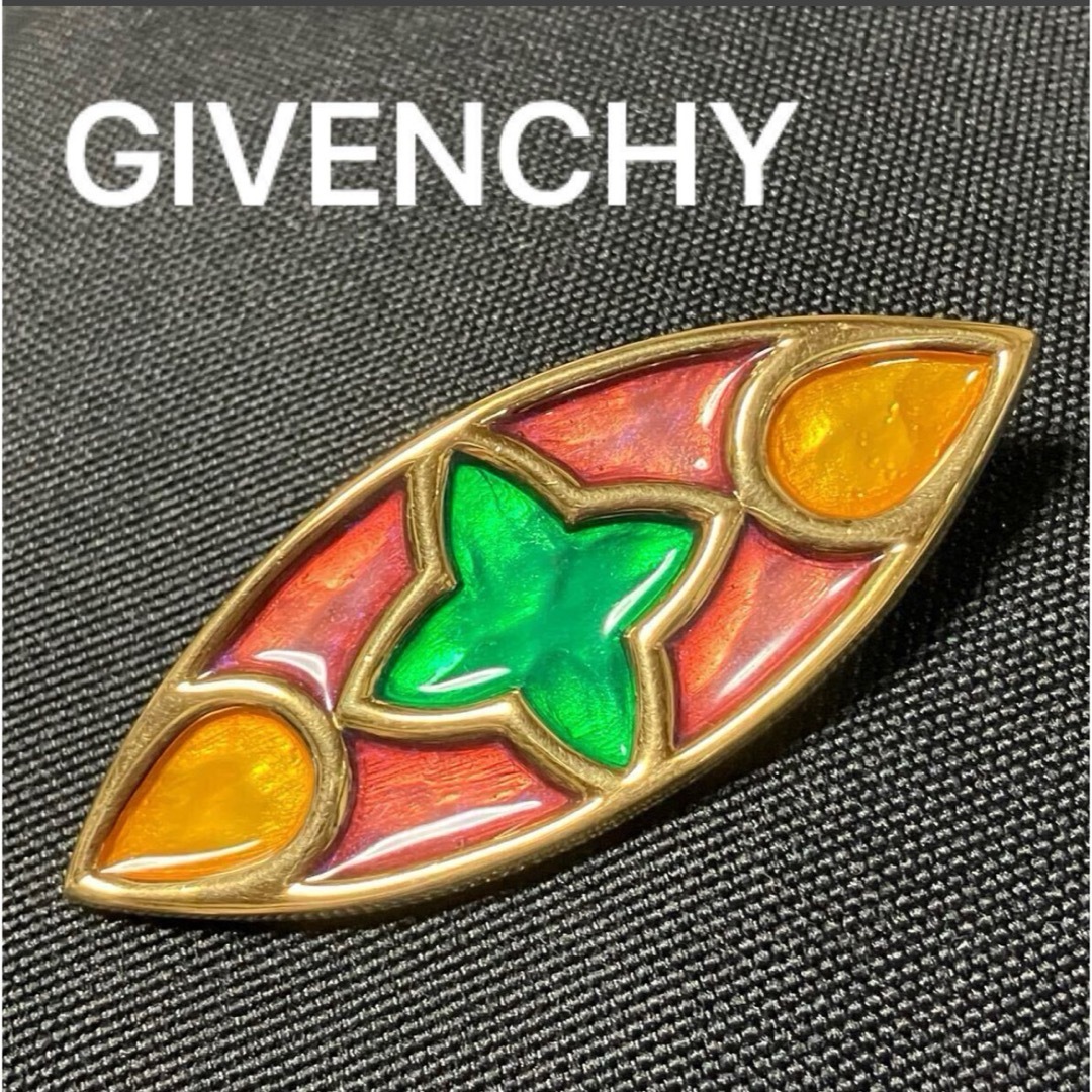 美品 希少 GIVENCHY ジバンシー ブローチ ゴールドカラー マルチ 美品 希少 GIVENCHY ジバンシー ブローチ ゴールドカラー マルチ