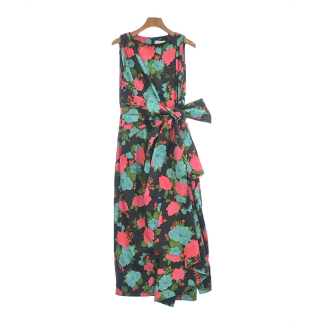 Erdem - Erdem アーデム ワンピース 38(S位) 黒xピンクx緑(花柄) 【古着】【中古】