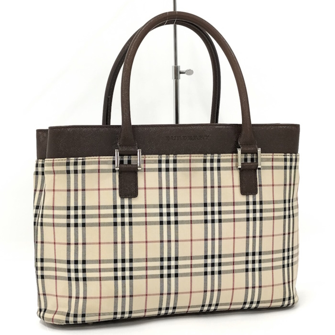 BURBERRY ハンドバッグ ノバチェック キャンバス レザー ベージュ BURBERRY ハンドバッグ ノバチェック キャンバス レザー ベージュ