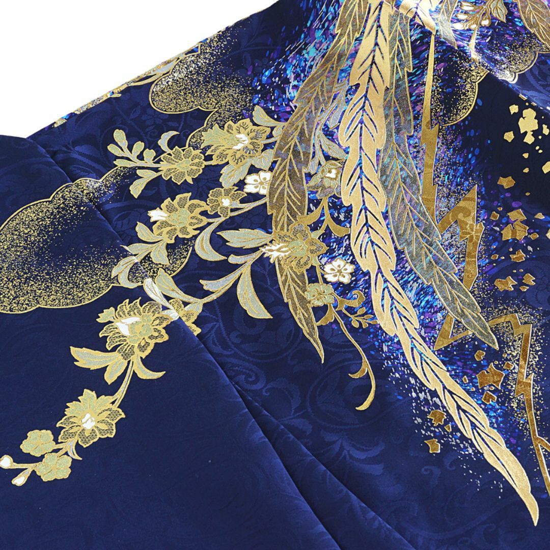 振袖 プレミアムゴールド 関芳 鳳凰 未仕立て 仮絵羽 青 金 振袖 プレミアムゴールド 関芳 鳳凰 未仕立て 仮絵羽 青 金
