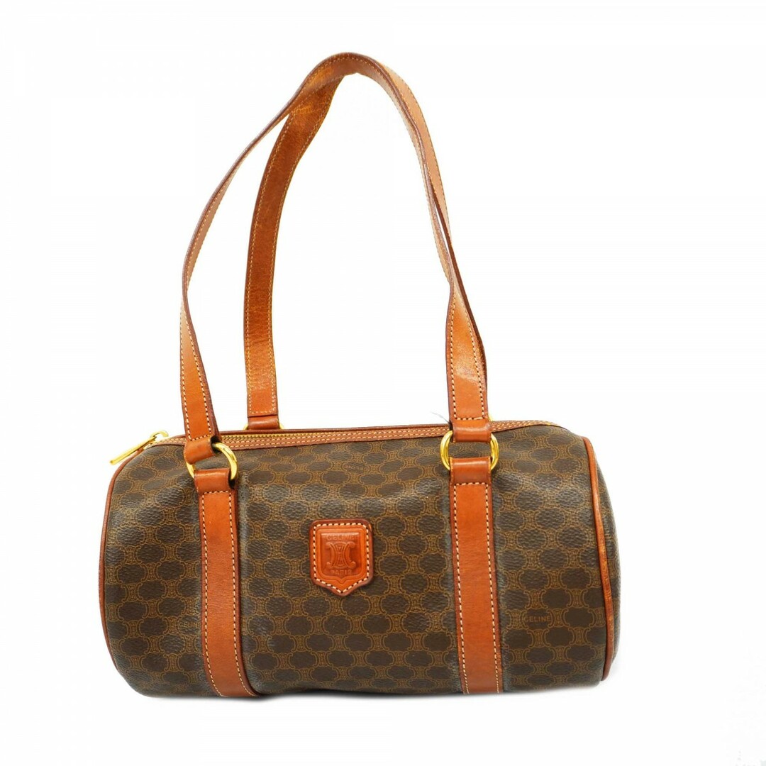 CELINE - ★SALE【4ua1188】セリーヌ ハンドバッグ マカダム PVC ブラウン ゴールド金具【中古】レディース