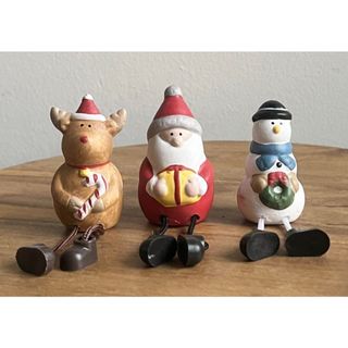 【新品】クリスマスの置物(3つ)(置物)
