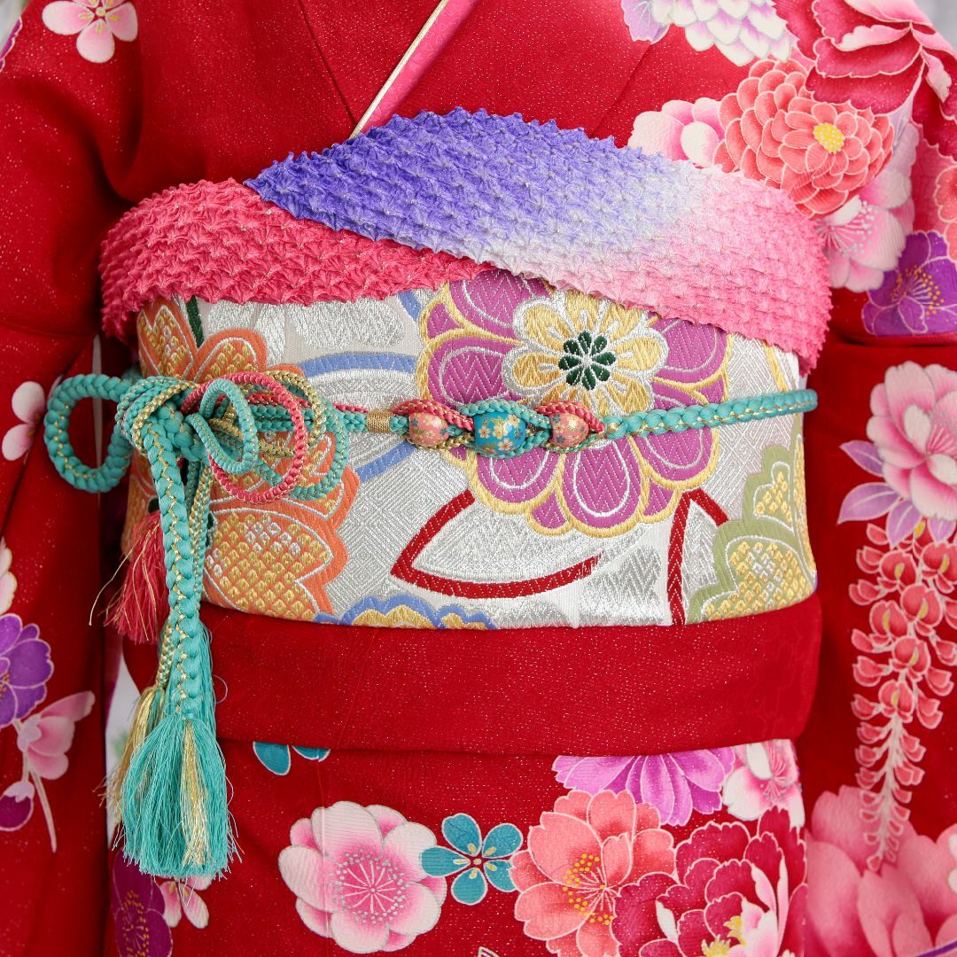 振袖フルセット 振袖セット 振袖 S〜Mサイズ 赤×新古典 美品
