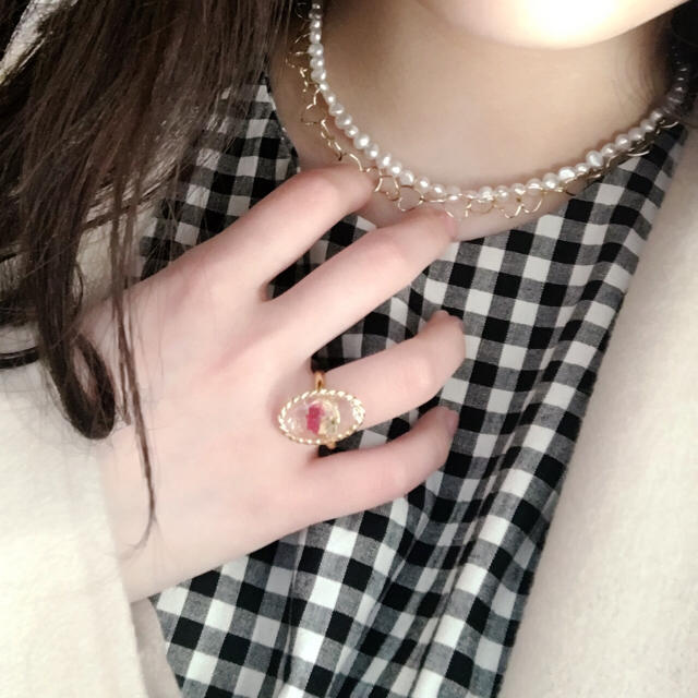 Heart chain choker ハンドメイドのアクセサリー(ネックレス)の商品写真