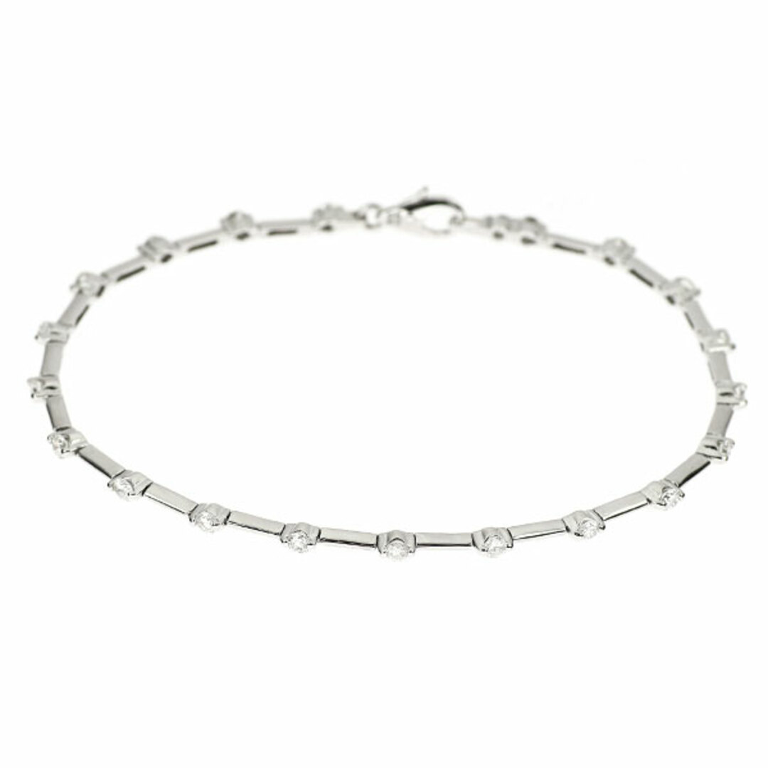 K18WG ダイヤモンド ブレスレット D1.01ct ステーション K18WG ダイヤモンド ブレスレット D1.01ct ステーション