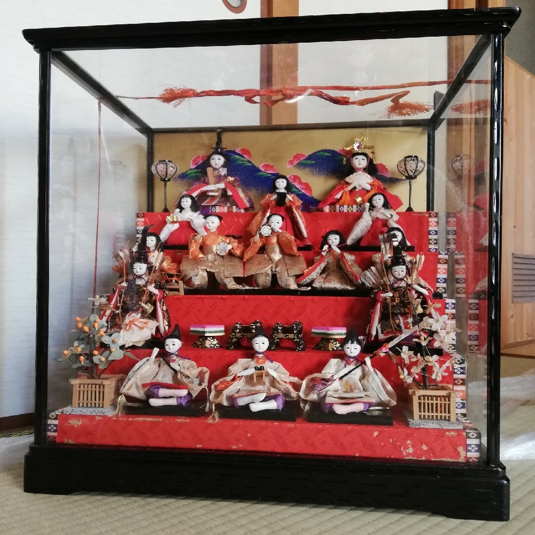 お雛様 ガラスケース入りひな人形 ヴィンテージの通販 by Kicoco お雛様 ガラスケース入りひな人形 ヴィンテージの通販 by Kicoco