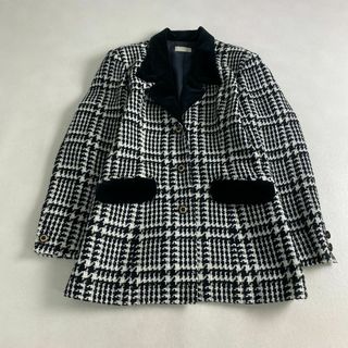 コート　ミドル丈　チェスター　ツイード　ジャケット　金ボタン　ベロア　ベルベット(チェスターコート)