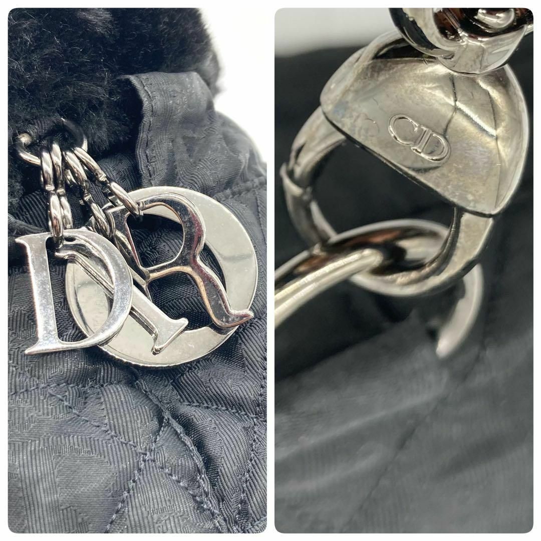Christian Dior リュック カナージュ ドローコード ファー 黒 Christian Dior リュック カナージュ ドローコード ファー 黒