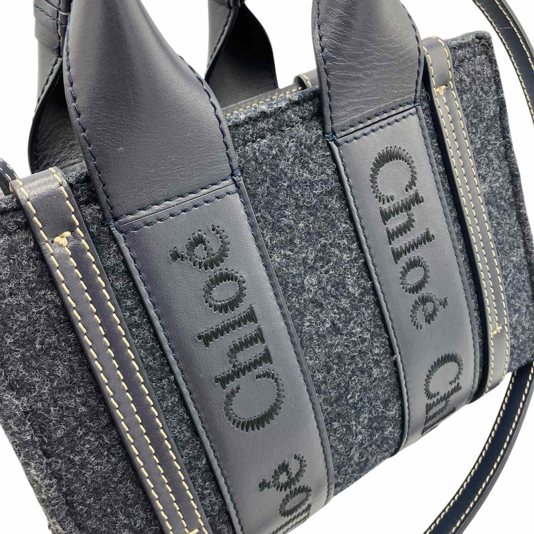 Chloe - ⭐️美品⭐️ クロエ ウッディ ミニ フェルト レザー Chloe - ⭐️美品⭐️ クロエ ウッディ ミニ フェルト レザー