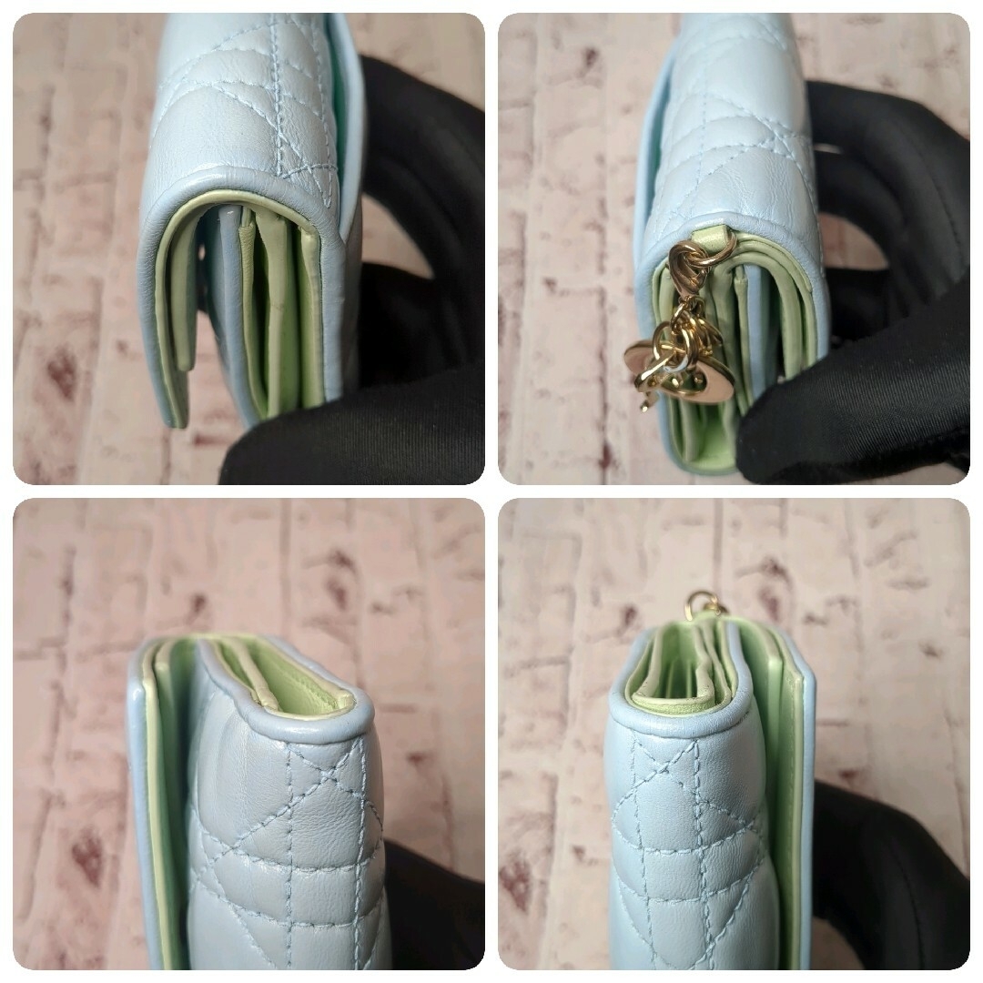 限定色/極美品】ディオール 三つ折りミニ財布 ロータス 限定色/極美品】ディオール 三つ折りミニ財布 ロータス