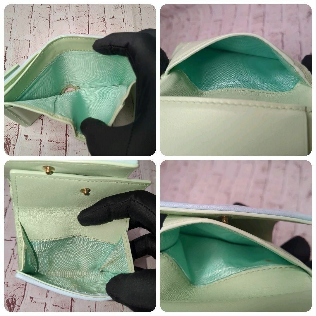 限定色/極美品】ディオール 三つ折りミニ財布 ロータス 限定色/極美品】ディオール 三つ折りミニ財布 ロータス