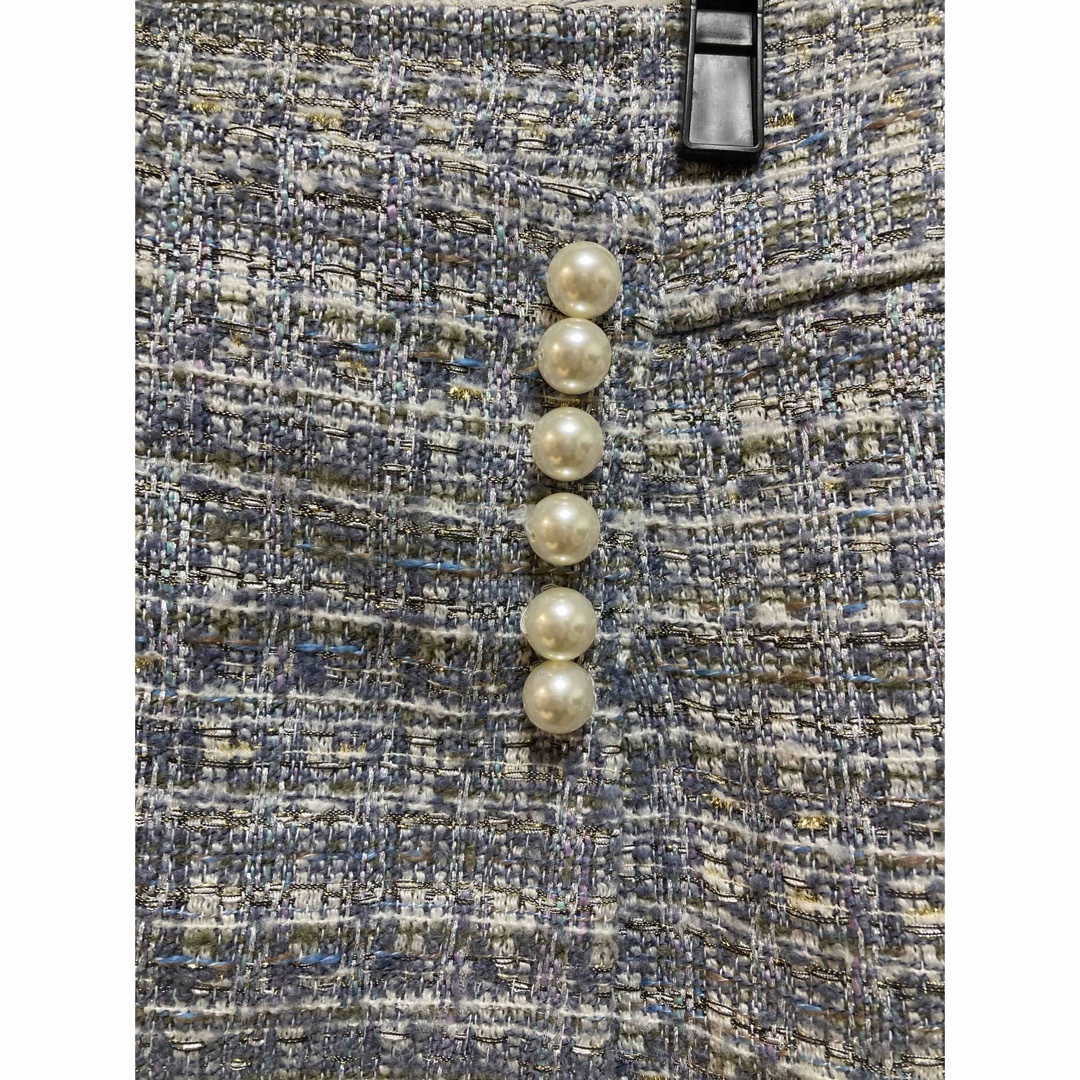 JUSGLITTY - JUS⭐︎超美品 パール付きツイードミニスカート JUSGLITTY - JUS⭐︎超美品 パール付きツイードミニスカート