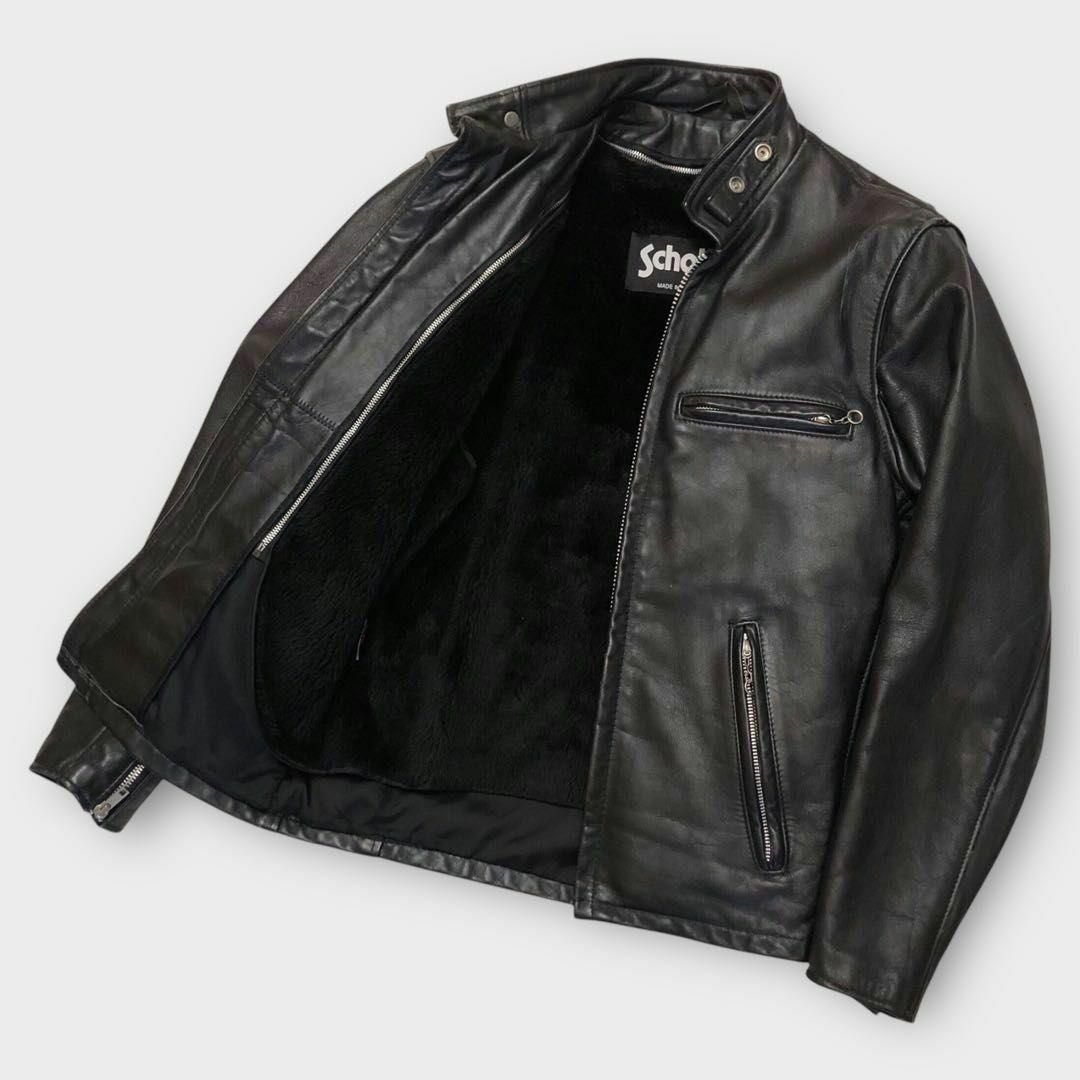 ☆ライナー付☆Schott シングルレザーライダースジャケット 黒 ☆ライナー付☆Schott シングルレザーライダースジャケット 黒