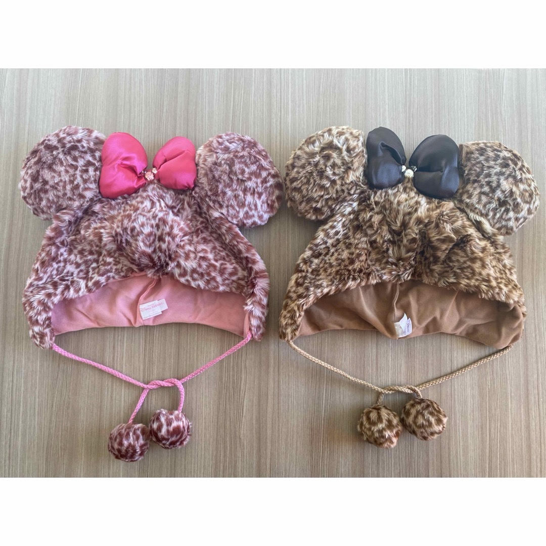 ディズニー】 ミニー ファンキャップ ヒョウ柄2点セット ピンク ディズニー】 ミニー ファンキャップ ヒョウ柄2点セット ピンク