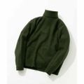 【KHAKI】【S】『XLサイズあり』ブークレストレッチタートルニット