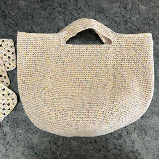ハンドメイド♫トートバッグ大♫イエロー(バッグ)